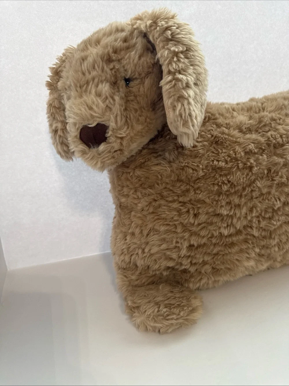 Set of 2 Large Pottery Barn Kids Dog Puppy Bear Pillow Cream Faux Fur